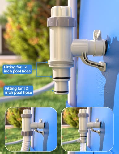 POOLHACKER [ Patented ] Pool Plunger Valve Plus for Above Ground Pool, Pool Pipe Holder with Plunger Valve Pool Parts and Accessories, Shut Off Valve, Replacement for Above Ground Pool Fittings | Shut-Off Valve, Replacement Pool Fittings, Flow Control, Ho