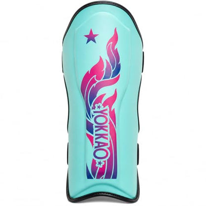 YOKKAO Microfiber Shin Guards - A-Grade Thai Microfiber | Multi-Layer Foam | Single-Shell Wrap | Produced at YOKKAO Factory, Thailand | S-L - color: Tiffany Flame, size: Medium