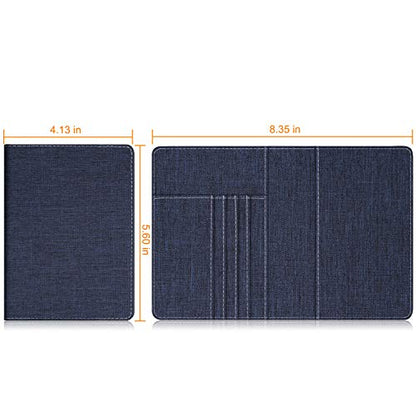 FINTIE Passport Holder, Slim Travel Wallet RFID Blocking Card Case Cover - color: Dark Blue