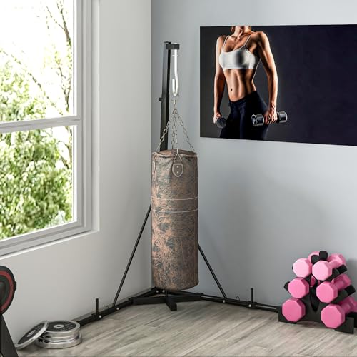 Foldable Heavy Bag Stand 67" -Adjustable Height Boxing Stand for Home Gyms