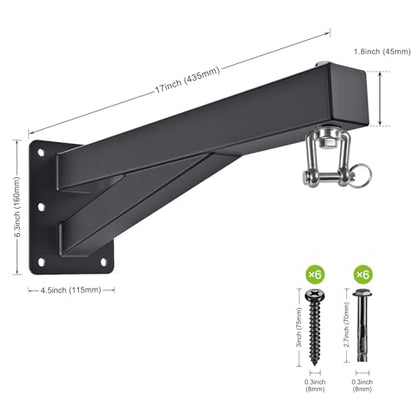 SELEWARE Wall Mount Heavy Bag Hanger Heavy Duty Punching Bag Hanger | 500LB Capacity Adjustable 360° Swivel Heavy Bag Bracket for Home Gym Indoor Outdoor Boxing, Muay Thai and MMA Training - size: C: 17" length