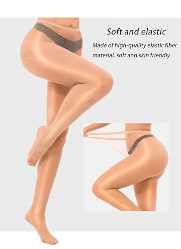 VOAKOW Fishnet Stockings Womens High Waist Fishnet Tights Mesh Stockings For Women - color: Regular Nude Es Mesh 2