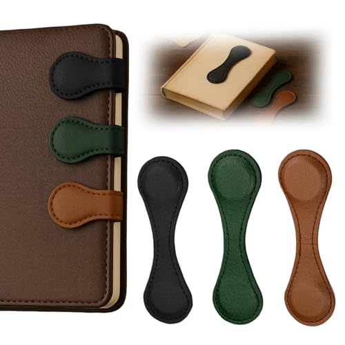 3 PCS Magnetic Bookmarks, Vintage Faux Leather Book Marks for Reading, Double-Sided Magnetic Bookmarks Book Accessories, Stylish Gifts for Book Lover Readers Men Women Teachers Students - style: 3 pcs