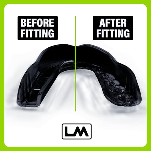 Loudmouth Sport Slim-Fit Boil & Bite Mouth Guard (2 Pack) Plus Mouthguard Case, Advanced Protection for All Contact Sports (Black) - color: Black