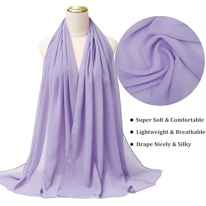 Chiffon Shawls and Wraps - Lightweight Scarve for Women Evening Dresses Wedding Bridal Formal Party - color: H-lilac