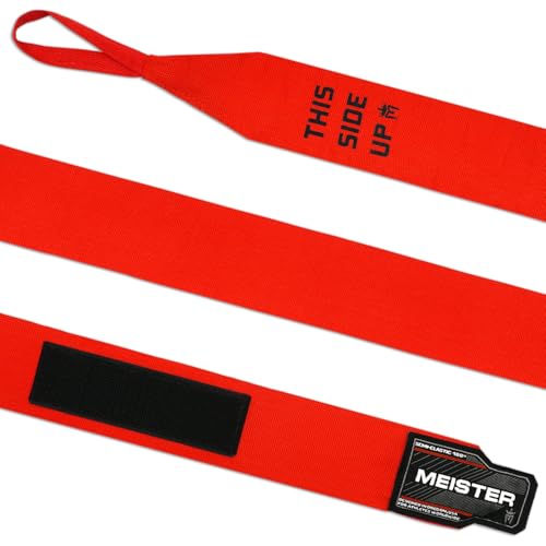 Meister Adult 180" Semi-Elastic Hand Wraps for MMA & Boxing (Pair) - color: Red