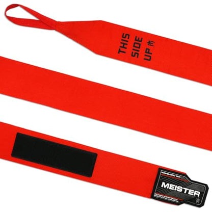 Meister Adult 180" Semi-Elastic Hand Wraps for MMA & Boxing (Pair) - color: Red