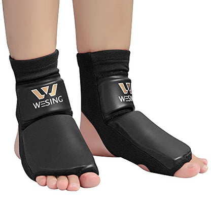 WESING Pro Instep Guard Foot Guard for Martial Arts Muay Thai MMA - color: Black, size: Large