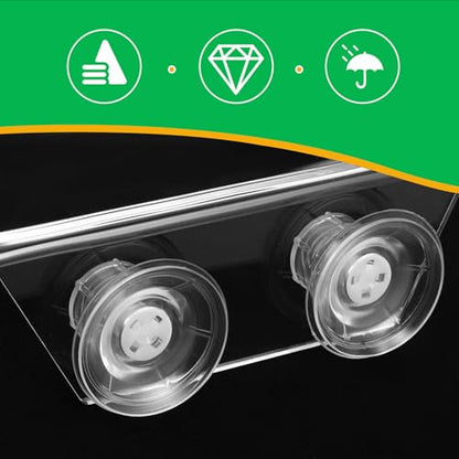 Kichvoe Aquarium Floating Shelf: Fish Tank Acrylic Ledge Plants Holder with Suction Cup - 5.9x4x2in Transparent Ledge for Aquarium Coral Aquatic Plants Moss - size: 15.00X10.00X5.00CM