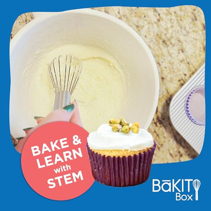 BāKIT Box Persian Love Cupcakes Baking Kit for Kids – Global Cultural Baking Activity Set with Recipe, Booklet & Premium Ingredients – Includes Rose Water, Cardamom & Pistachios – Ages 7–14 - color: Persian Love Cupcakes
