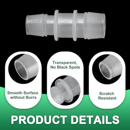 PATIKIL Hose Barb Reducer, 3 Pcs 5/8" to 1/2" Hose ID Connectors Joint Plastic Pipe Fitting Splicer Mender Union Adapter for Air Water Fuel Gas Aquarium, White - size: 5/8" to 1/2"