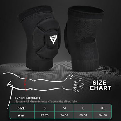 RDX Elbow Pads, Muay Thai MMA Kickboxing Sparring Elbow Guard, Martial Arts Striking Protection,Wrestling Basketball Adjustable MTB Volleyball Compression Padded Sleeve, Men Women - color: Black White, size: Small