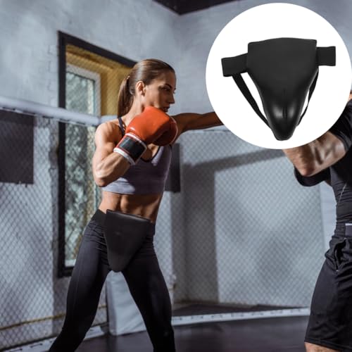 ibasenice Professional Groin Protector for Men, Comfortable Black L Size Crotch Guard for Boxing Muay Thai Taekwondo MMA Martial Arts Training