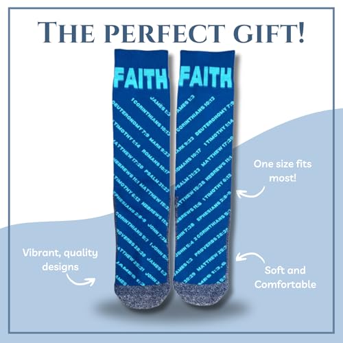 Men's – Christian Crew Socks for Men with Scripture | Moisture-Wicking | Easter Gift Idea - color: Faith Verses