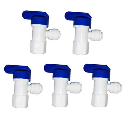Malida 1/4 Inch Tank Ball Valve Water Purifiers Tube Quick Connector Fittings Set of 5 (1/4" tank valve) - color: 1/4" tank valve