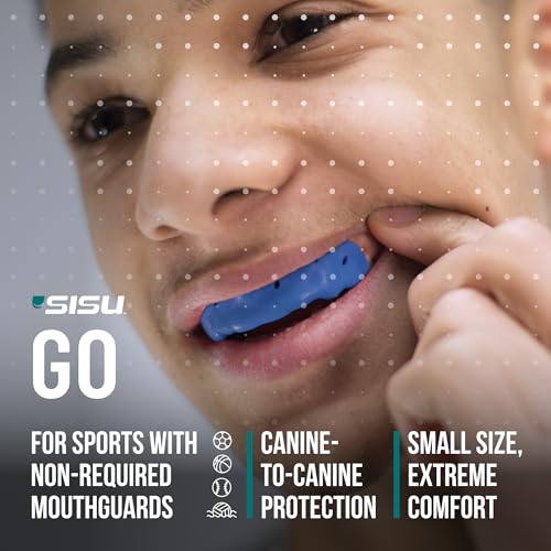 SISU Go Mouthguard, Charcoal Black - Low-Profile Front Tooth Protection for Soccer, Basketball, Water Polo, Skateboarding, BMX, Action Sports - Remoldable Up to 20 Times - Thin, Breathable - Non Toxic - color: Charcoal Black