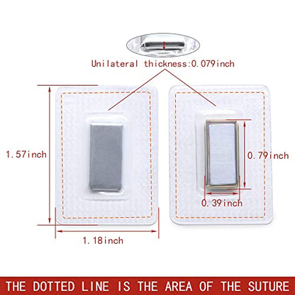SEMINI Hidden Sew Magnetic Snap Invisible Hidden Sew in PVC Hidden Purse Closure for Fastener Handbag Cloth Clasp DIY Craft Sewing Tools (20x10mm) - size: 20x10mm,Rectangular