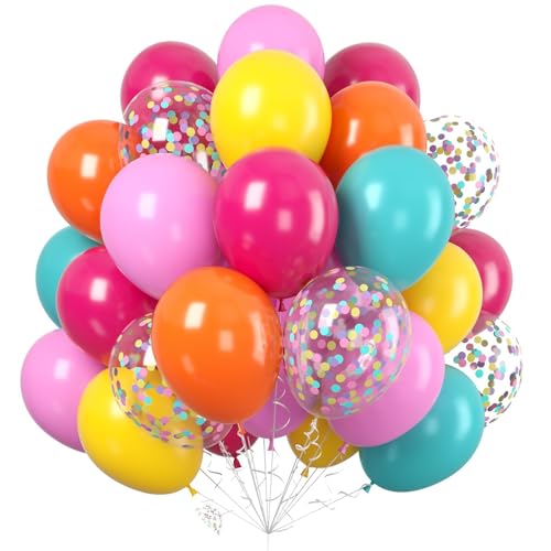 60PC Rainbow Balloons, Colorful Balloon for Birthday Party Decorations - color: Rainbow