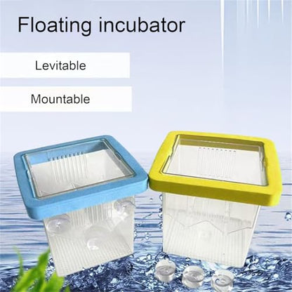 Fishtank Hatchery Incubator Aquarium Small Breeding Box Clear Breeder Isolation Hatching Box with Suction Cup Safe Fish Eggs Incubator - color: Yellow