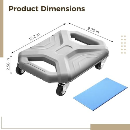 ABS Roller Wheel with Knee Pad, Ab Wheel Exercise Equipment for Home Gym, Plank Ab Roller Wheel for Core Trainer, Fitness Silent Gliding Disc for Core Workout, Gray