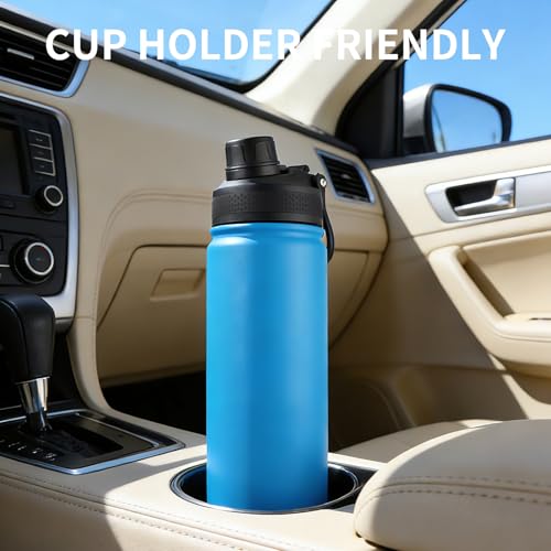 Insulated Water Bottle 24oz, Stainless Steel Double Wall Vacuum Sports Flask with 2-in-1 Straw & Chug Lid, BPA-Free, Leak Proof, Keeps Cold 24H for Travel Gym School - color: Graphite 750