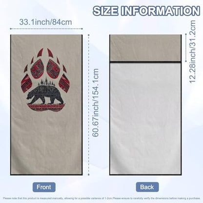 Aztec Bear Print Car Seat Towel Covers Front Seats Bear Claw Print Car Seat Hoodie Cover 60 x 33 Inch Absorbent Microfiber Towels for Gym Workout, Running, Swimming, Beach and Hiking - color: Brown - Aztec Bear Bear Claw