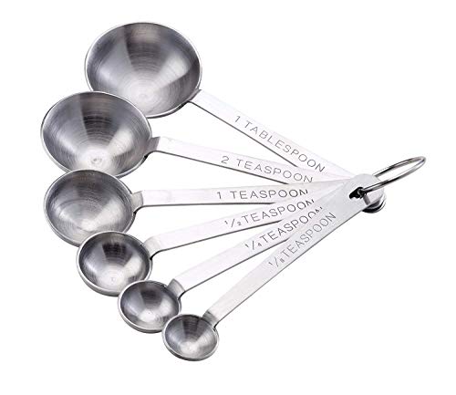 Mrs. Anderson’s Baking Measuring Spoons, 6-Piece Set, Heavyweight 18/8 Stainless Steel - style: Measuring Spoons, 6-Piece Set