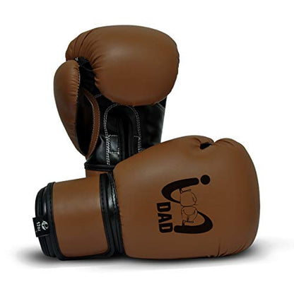 Ultimate - I Boxing Dad - Kids Boxing Gloves MMA Boxing Muay Thai Bag Work - color: Brown, size: 6 Oz