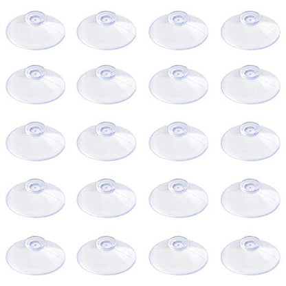 Pawfly 20 Pack Clear Suction Cups 0.8 Inch PVC Plastic Sucker Without Hooks for Home Decoration and Organization - style: 0.8 in 20pcs