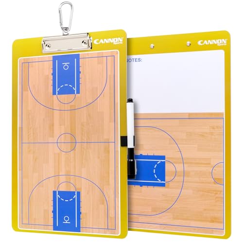 Cannon Sports Dry Erase Coaches Board with Marker - Double-Sided Dry Erase Coaching Board for Baseball, Basketball, Football, Soccer, and Hockey - Perfect for Practices and Games (Basketball) - style: Basketball