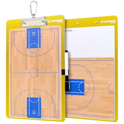 Cannon Sports Dry Erase Coaches Board with Marker - Double-Sided Dry Erase Coaching Board for Baseball, Basketball, Football, Soccer, and Hockey - Perfect for Practices and Games (Basketball) - style: Basketball
