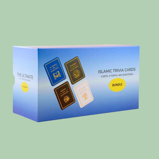 The Ultimate 4 Pack Trivia Card Bundle | Islamic Trivia Card Games | Premium Quality | Magnetic Box | Islamic Trivia Gifts for Muslims - style: All Islamic cards