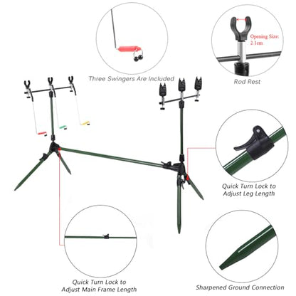 Lixada Adjustable Retractable Carp Fishing Rod Pod Stand Holder