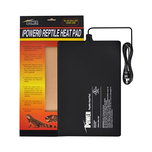 iPower 8 by 12-Inch 16W Reptile Heat Mat, Under Tank Warmer Terrarium Heat Pad for Turtles Lizards Frogs and Other Small Animals, Multi Sizes - size: 8" x 12", style: Heat Pad