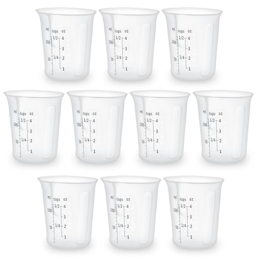 Silicone Measuring Cups Set 10Pcs 125ml for Cooking Reusable Baking Supplies Silicone Flexible Melting Measure Cup for Butter, Chocolate - color: 10*125ml