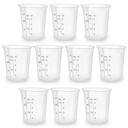 Silicone Measuring Cups Set 10Pcs 125ml for Cooking Reusable Baking Supplies Silicone Flexible Melting Measure Cup for Butter, Chocolate - color: 10*125ml