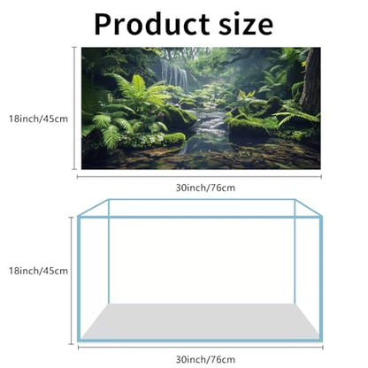 3 Pack Terrarium Background, 30x18 inch Polyester Reptile Background | Cloth Terrarium Background, Gobi Sunshine Cactus Stone & Green Tree Fern Stream Backgrounds, Backgrounds for Reptile Tank - size: 30x18 Inch