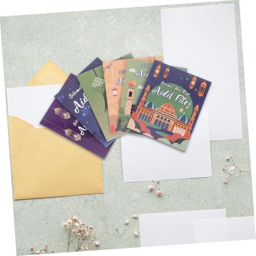TEHAUX 6pcs Eid Money Envelopes Sturdy Paper Unique Eid Designs for Cash Ample Storage for Generous Gifting for Celebrations and Muslim Festivals