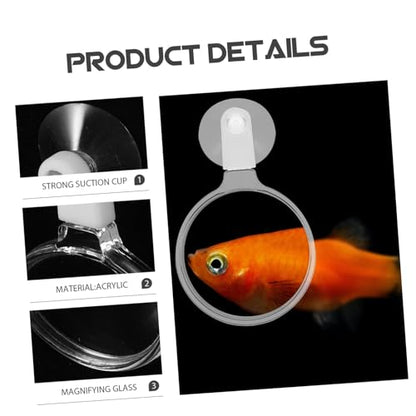 Toyvian Cup Glass for Fish Tanks for Observing Betta Fish Plants and Small Aquatic Creatures Easy Installation Stability