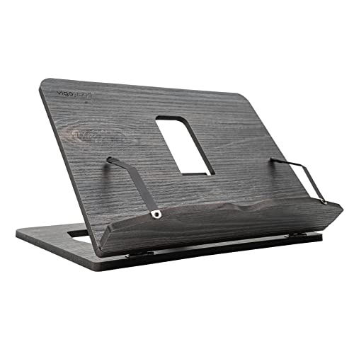 Vigo Wood Book Stand, Book Holder, Reading Stand, Cookbook Holder, Recipe Book Stand, Wooden Book Stands for Reading, Cookbook Stand for Kitchen, Book Holder for Reading in Bed (Cambridge) - color: Cambirdge