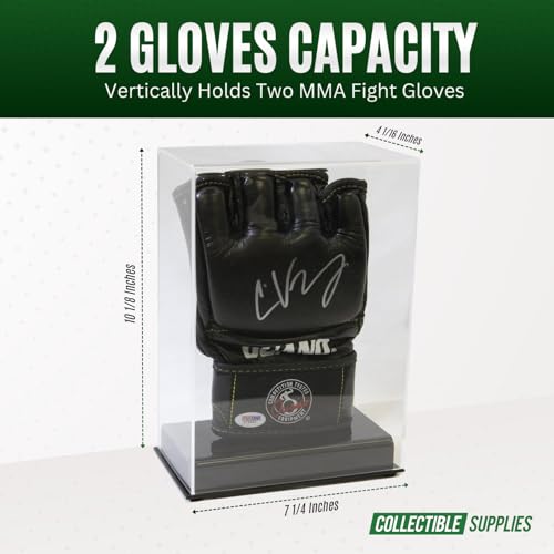 Single MMA UFC Fight Glove Clear Display Case with Stand