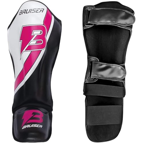Shin Guards with Instep for MMA, Muay Thai, and Kickboxing, PU Leather, Leg and Instep Protection - size: Medium