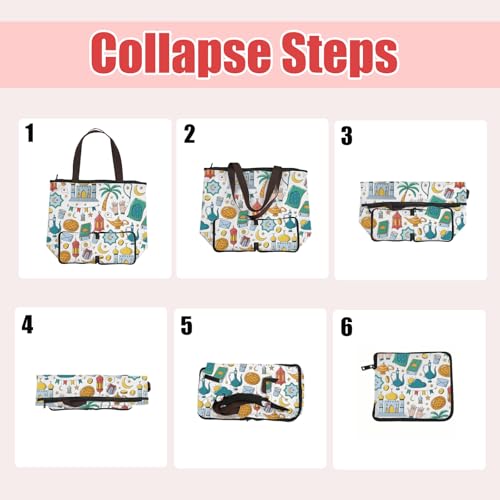 MEIKIUP Ramadan Tote Bag Islamic Gift Ramadan Mubarak Foldable Bag My Ramadan Worship Bag