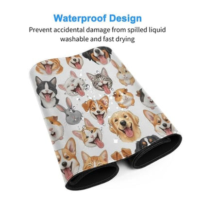 Thick Rubber Base Mouse Pad Rabbit Cat Dog Guinea Pig Pet, Large Desktop Mat Waterproof Daily Computer Accessory - color: Pattern (159), size: 29.5L x 15.8W inches