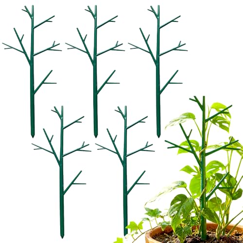 Plant Stakes for Indoor Plants, Stackable Monstera Plant Support, Climbing Structures Holder Stick Moss Pole for Support Tall Potted Plants for Indoor Outdoor Gardening (5 Pack) - color: 5 Pack