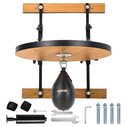 Speed Bag Platform for Boxing Punching Practice with 8 Inch Height Adjustable Mount 360 Degree Swivel and Includes Speed Bag Air Pump