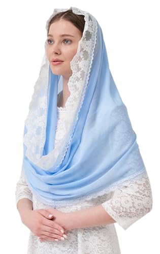 Leimandy Infinity Chapel Veil Hijab Scarf Head Wrap for Muslim V96 - color: Skyblue