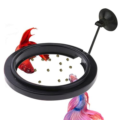 FREESEA Fish Feeding Ring for Aquarium: Round Floating Food Rings for Betta Turtle Tank - size: Round