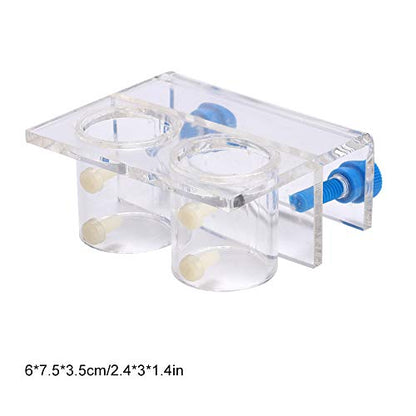 2 PCS Acrylic Aquarium Pipe Clip Clamp Holder, Transparent Acrylic Water Tube Soft Pipe Fixture for Fish Tank Aquarium Holding Doing Pump Soft Hose (Double Hole) - size: Double Hole
