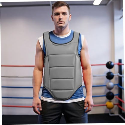 Boxing Body Protector, Reversible Chest Protector, Adjustable Taekwondo Sparring Gear, Sponge Boxing Training Equipment 160-180cm Body Gear - color: Black & White